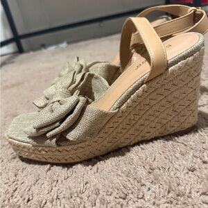 Beige Wedge Sandals ( Never Worn)